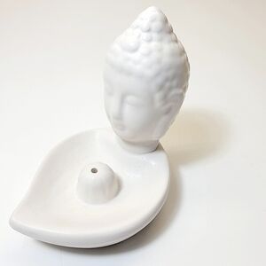 ♡Cute Small Buddha Incense Burner, Ring Dish, White, Cream